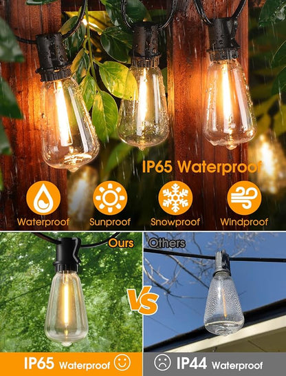 Larkvue 50FT Outdoor String Lights, Patio Lights - Image 3