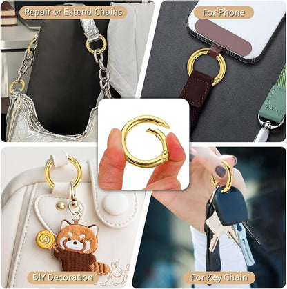 Gkeygo Key Ring Clip, 1 Inch Keychain Rings, 8 Pack Round Carabiner Clip - Image 3