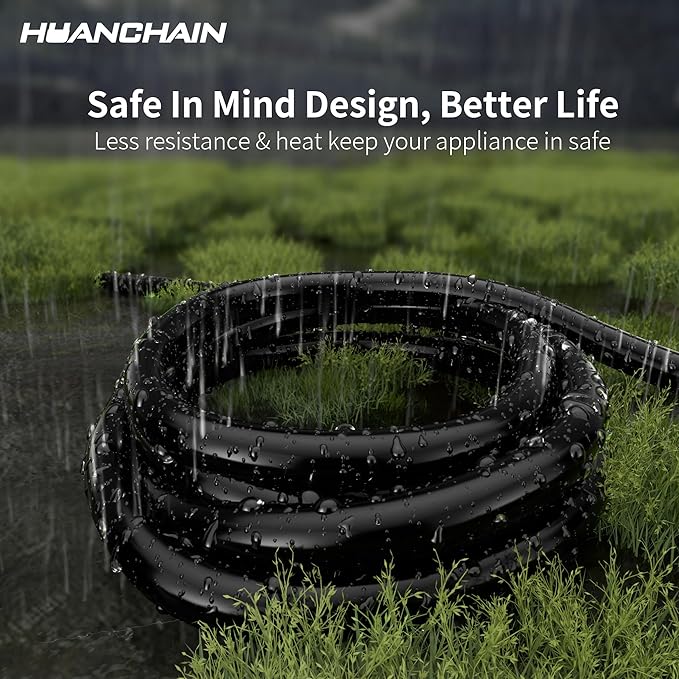HUANCHAIN Black Outdoor Extension Cord 75 FT Waterproof, Flexible 16/3 Gauge - Image 5