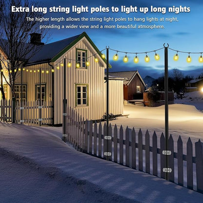 NUERPO 10 Pack String Light Poles, Metal Poles - Image 4