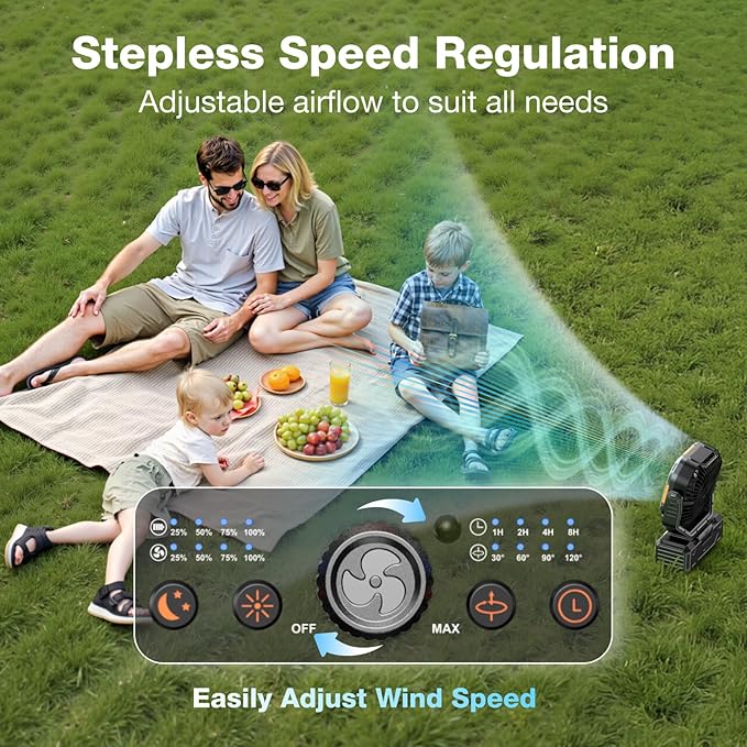 OGERY Camping Fan, Portable Fan Rechargeable - Image 5