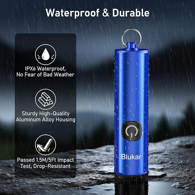 Blukar Rechargeable EDC Flashlight, Mini Keychain Flash Light - Image 7