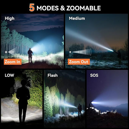 LETMY Tactical Flashlight S2000-2 Pack Bright Military Grade LED Flashlights - Image 4