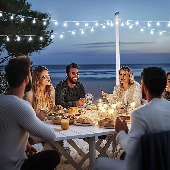 JMEXSUSS 100 LED White String Lights Indoor, Connectable Globe String Lights - Image 9