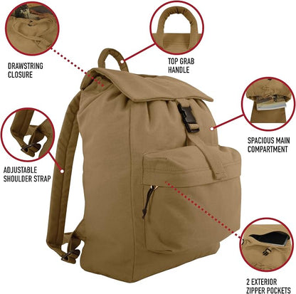 Rothco Canvas Daypack – Heavy-Duty Cotton Canvas Backpack - Image 2