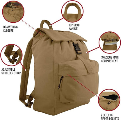 Rothco Canvas Daypack – Heavy-Duty Cotton Canvas Backpack - Image 4
