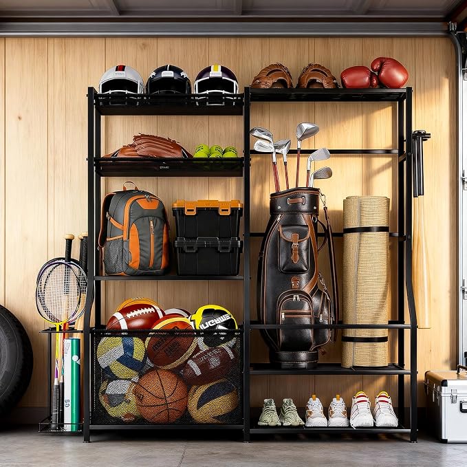 Large Sports Organizer for Garage, Ball Storage Rack Garage Sports Equipment - Image 8