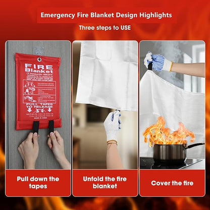 FJNATINH Fire Blankets Emergency - Image 4
