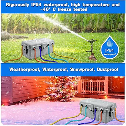 Hrensaw Medium Outdoor Electrical Box, IP54 Waterproof Extension Cord Cover w/6 - Image 5