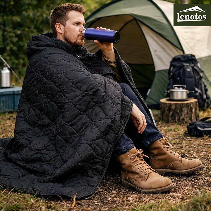 Lenotos Woobie Blanket, Thermal Insulated Military Poncho Liner, Water-Resistant - Image 6