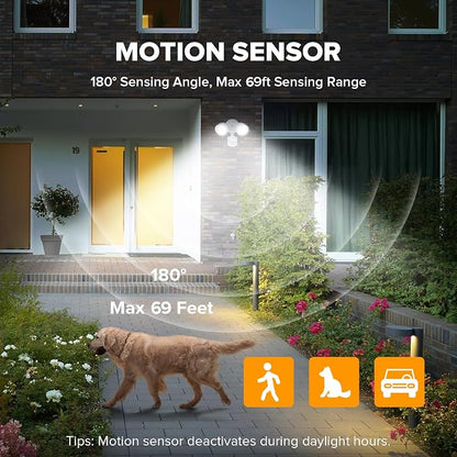 UME 2 Pack 32W 3500 Lumen LED Security Lights Motion Sensor Light Outdoor - Image 3