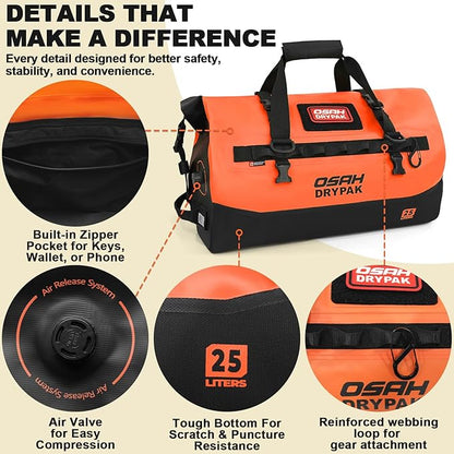 OSAH DRYPAK Waterproof Duffel Bag 25L/40L/60L – Heavy-Duty Motorcycle Tail Bag - Image 4
