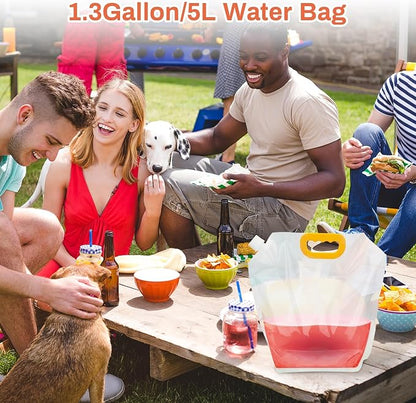 Collapsible Water Container 4-Pack, 1.3Gallon/5L Portable Water Storage Bag - Image 8