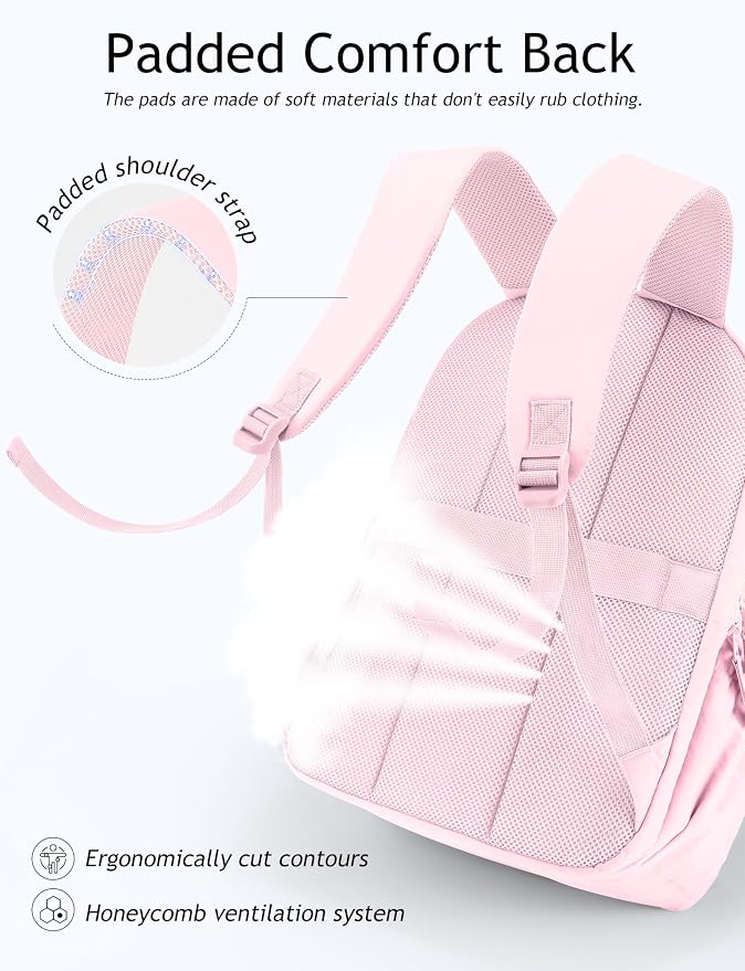 Uselike Travel Backpack for Women, 15.6 Inch Laptop Backpack, Quilted College - Image 4