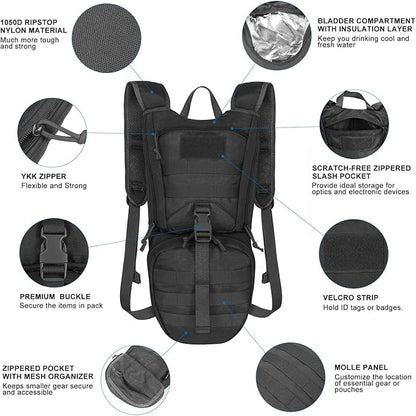 Unigear Tactical Hydration Packs Backpack 1050D - Image 2
