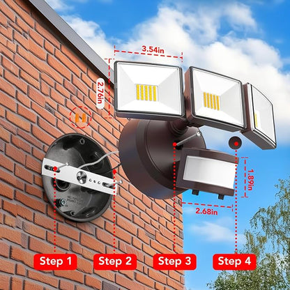 OREiN 4500LM/35W Flood Lights Outdoor, 180°/40FT Motion Sensor Outdoor Lights - Image 6