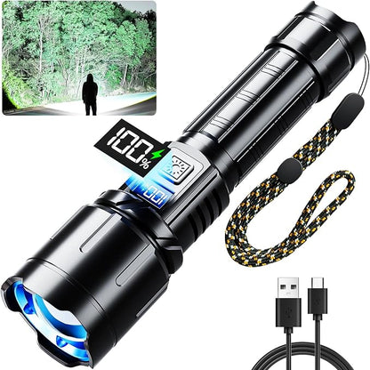 Rechargeable Flashlight 99000 High Lumens, LED Super Bright Flash Light by LIGHTUPYOURNIGHT
