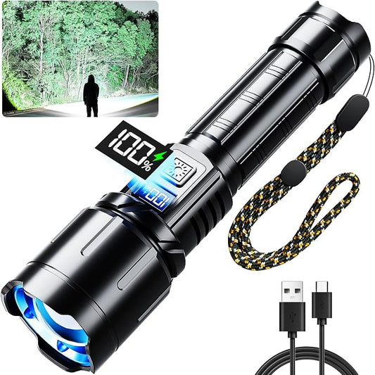 Rechargeable Flashlight 99000 High Lumens, LED Super Bright Flash Light by LIGHTUPYOURNIGHT