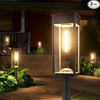 NEWMESSI Solar Pathway Lights Outdoor, 2 Pack Solar Garden Lights IP65 by NEWMESSI