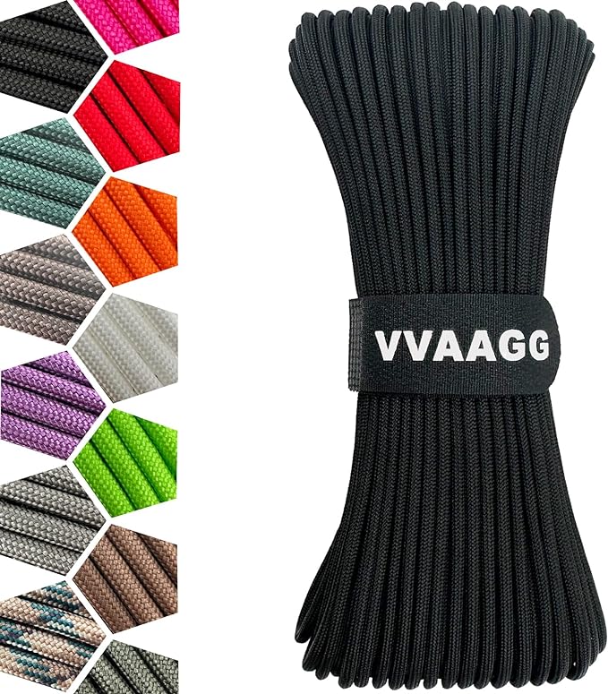 VVAAGG 1000 Paracord Rope 200FT Utility Parachute Cord 4mm 12 Strand Nylon Rope by ParacordSpecialist