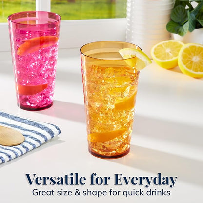 US Acrylic Splash 18 ounce Plastic Stackable Water Tumblers in Jewel Tone - Image 5