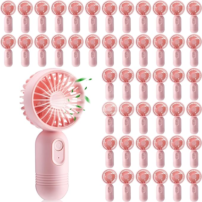 Rossesay 48 Pcs Mini Portable Fan Bulk Cute Handheld Lightweight Small Little by Rossesay