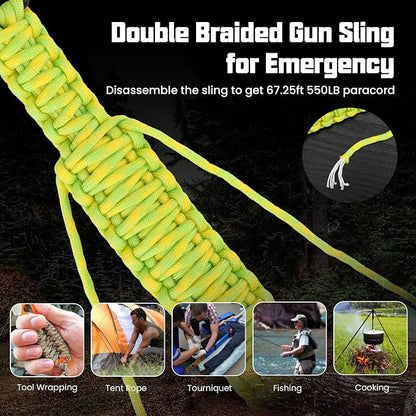 Double Braide 550LB Shotgun Sling 2 Point Paracord Rifle Sling, Non-Slip - Image 3