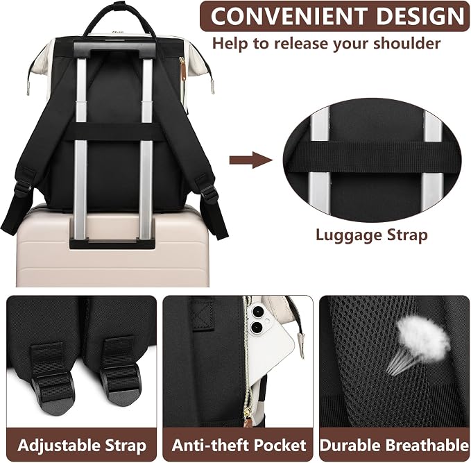 Focdod Backpack for Women, Fits 15.6 Inch Laptop Bag Fashion Travel Work Bag - Image 4