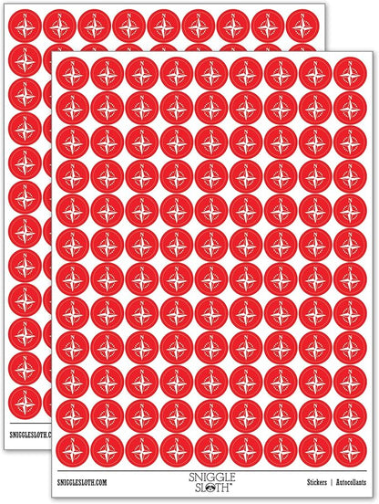 Compass Rose Nautical Star Navigation Map 200+ Round Stickers by Sniggle+Sloth