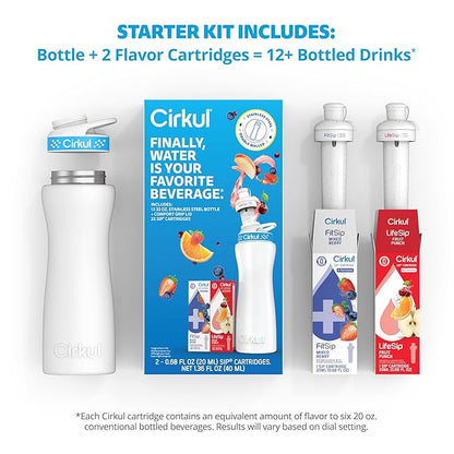 Cirkul 22oz. White Stainless Steel Water Bottle Starter Kit - Image 3