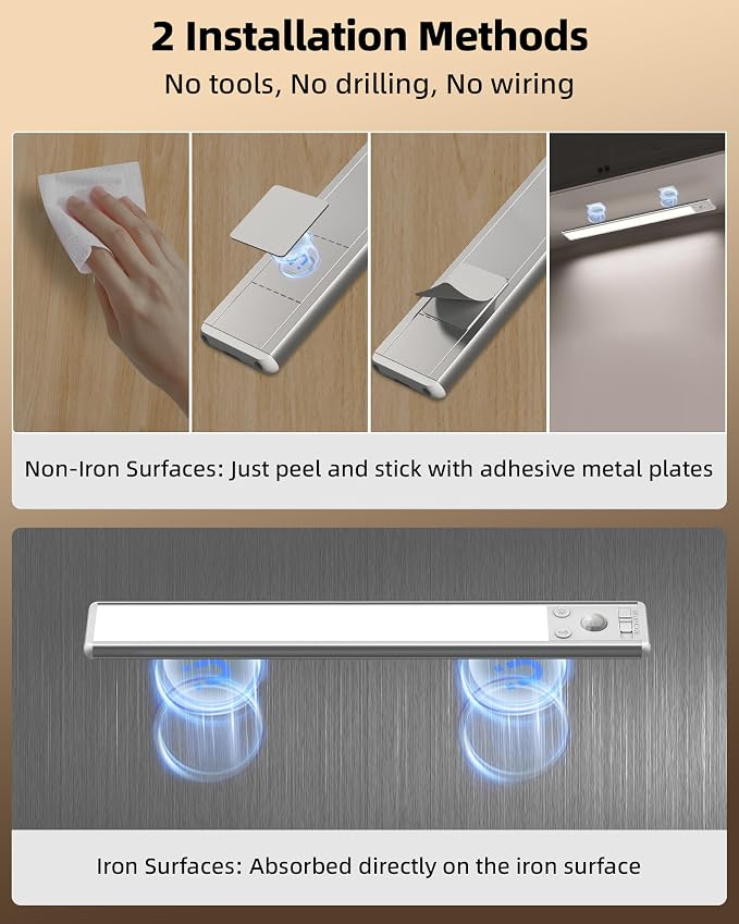 EZVALO Under Cabinet Lighting, 3500mAh Rechargeable Motion Sensor Light Indoor - Image 7