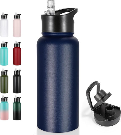 VEGOND 32 oz Insulated Water Bottle Stainless Steel Metal Water Bottles by VEGOND