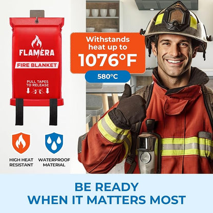 Emergency Fire Blanket for Home and Kitchen Fireproof and Fire Suppression - Image 2