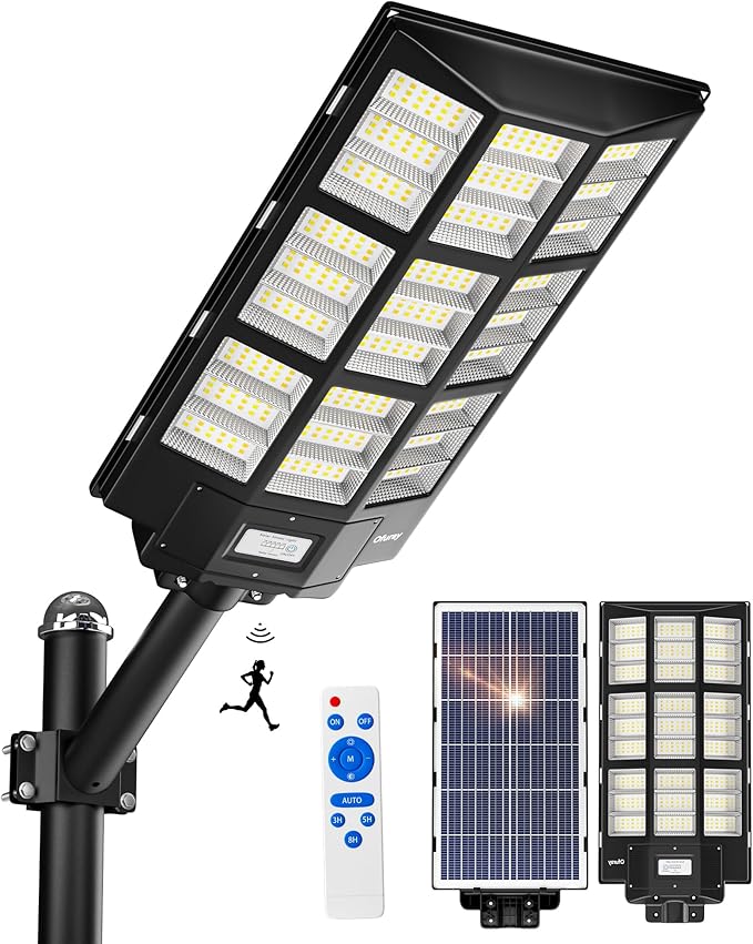 Ofuray Solar Street Lights Outdoor, Solar Security Flood Lights Parking Lot by Ofuray