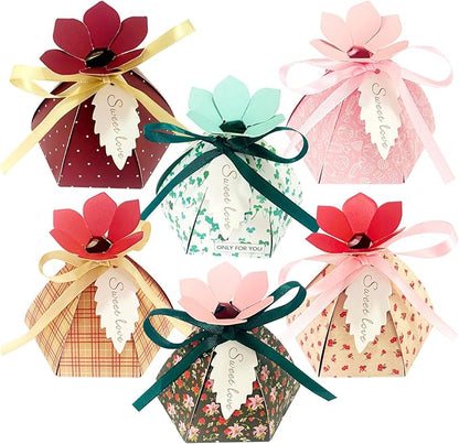 48Pcs Party Favor Candy Box, Petal Shaped Gift Candy Box by CHolic