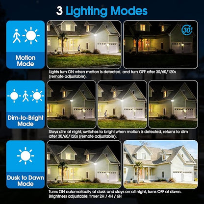 Motion Sensor Outdoor Light Hardwired, 45W 7500LM Security Flood Lights Motion - Image 3