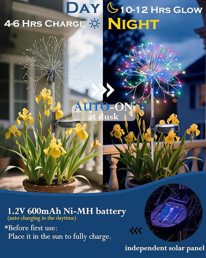 Solar Garden Lights Outdoor Yard Decorations, 8 Pack 150Leds Pathway Lights - Image 4