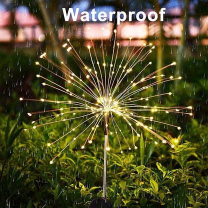JJGoo Outdoor Solar Lights Firework, 2 Pack 120 LEDs Waterproof Solar Lights - Image 3
