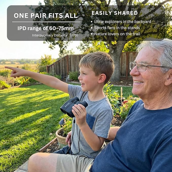 Hontry Binoculars for Adults and Kids, 10x25 Compact Binoculars for Bird - Image 6