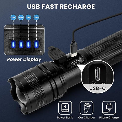 THY TRY Rechargeable LED Flashlights High Lumens, 90000LM Super Bright - Image 6