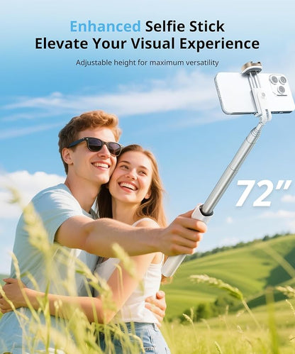 Fuloview 72'' Selfie Stick for iPhone, Tripod Wireless Remote for Selfies - Image 2