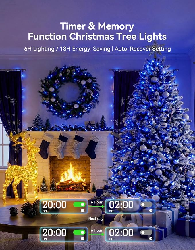 LitHome 99FT 300 LED String Lights Outdoor Indoor, 8 Modes Waterproof Christmas - Image 3