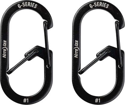 Nite IZE GS1-01-2R6 G-Series Dual Chamber Carabiner, Size #1 2-Pack - Image 2