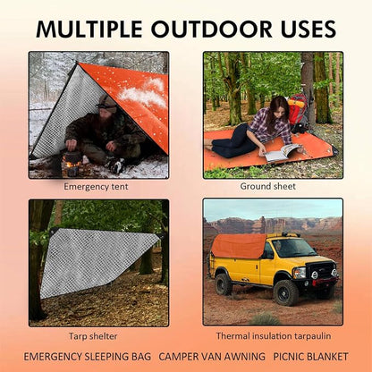 2 Pack Upgrade Survival Blanket – Insulated Thermal Reflective Tarp - Image 5