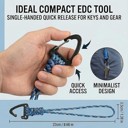 3-Pack Tactical Paracord Carabiner Keychain – Adjustable Rope Lanyard - Image 4