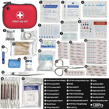 Prelady 138 Pcs Mini First Aid Kit Travel Size, TSA Approved Small First Aid Kit - Image 5