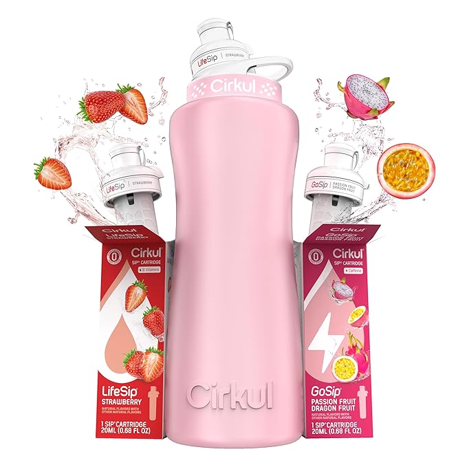 Cirkul 32oz. Blush Pink Stainless Steel Water Bottle Starter Kit by Cirkul