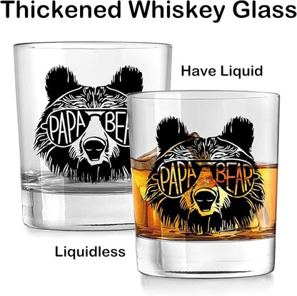 Nogrit Papa Bear Whiskey Glasses 10 oz, Papa Dad Gifts - Image 5