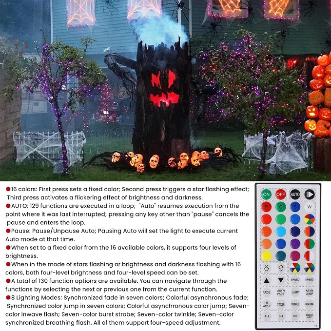 HOME LIGHTING 66ft Christmas Decorative Mini Lights, 200 LED RGB Changing 8 - Image 9