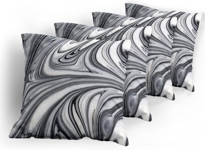 Ambesonne Abstract Throw Pillow Cushion Case Pack of 4, Mix of White and Black - Image 5